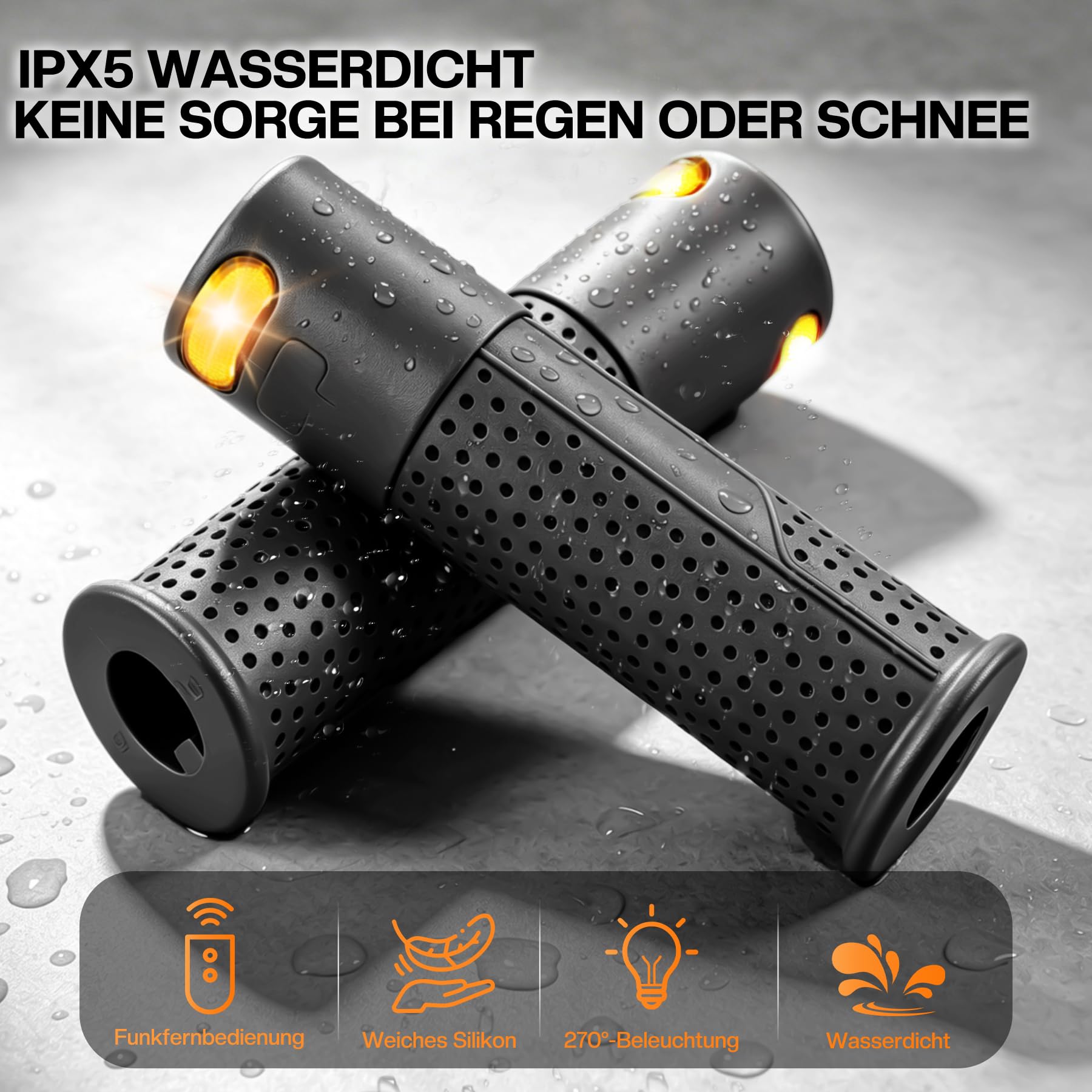 E Scooter Freccia con Maniglia, Indicatore LED per Manubrio, Manopole Ricaricabili USB per Xiaomi M365/Pro 2/Mi3/Ninebot Max G30/G30D, Impugnature Morbide per 16-22,5 mm, Componenti per Scooter,Nero