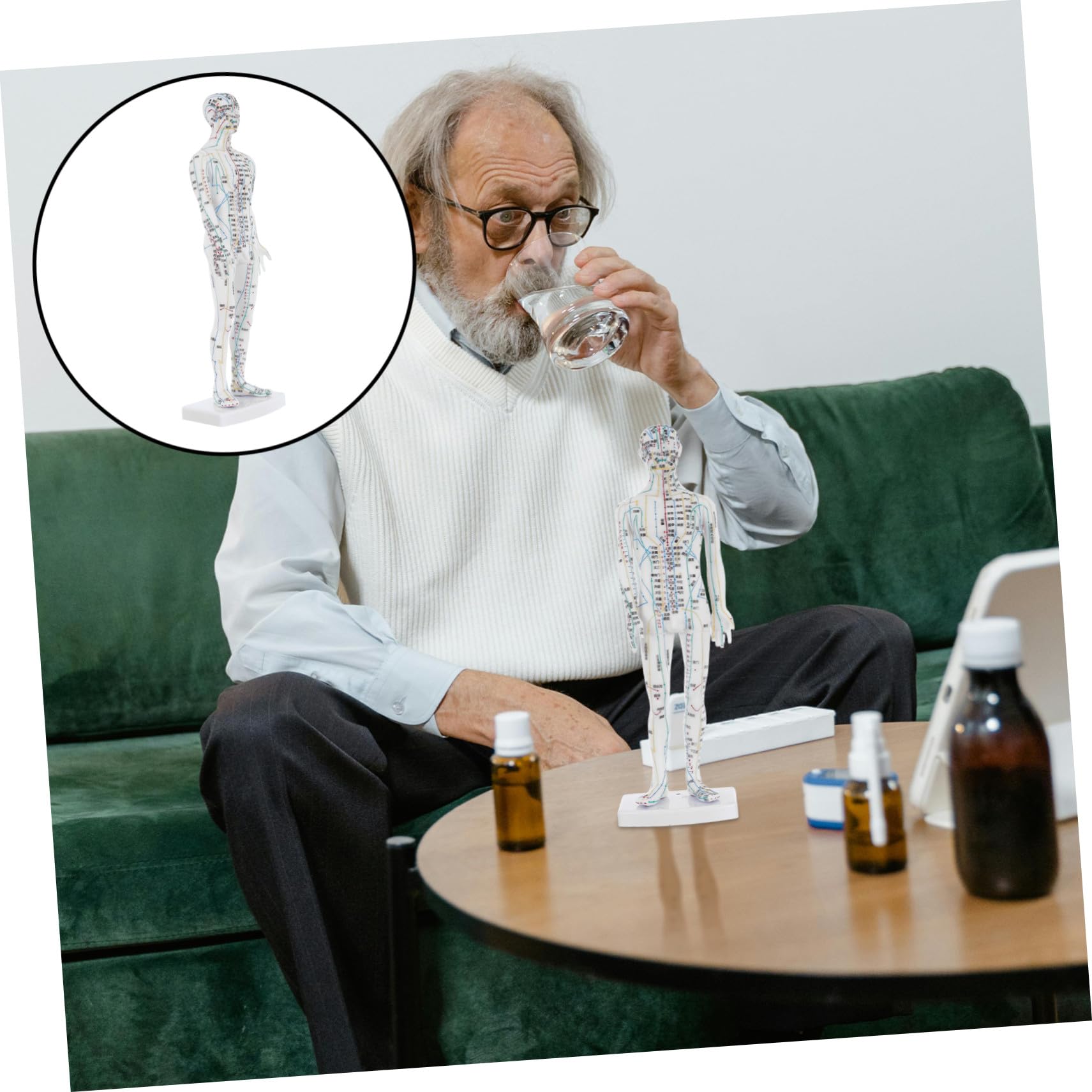 Manichino Meridiani Corpo Umano Bianco in Plastica per Agopunti | Aule Cliniche, Istruzioni Localizzazione, Supporto Gestione Salute, Professionisti, Operatori del Massaggio