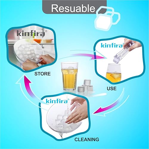Miniatura 5 de 30 cubos de hielo reutilizables para bebidas, cubos de hielo de plástico recongelables para refrescar bebidas sin diluir, bastante buenos para