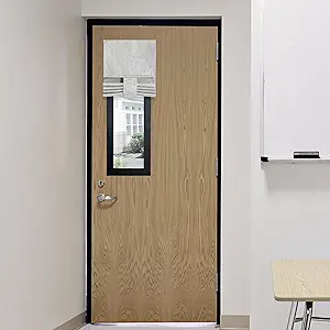 RYB HOME Classroom Door Window Cover, 100% Blackout Shades for Classroom Windows and Doors Cover Lockdown Shades Blocks Views, W 8 x L 36 inch, Light Grey, 1 Panel