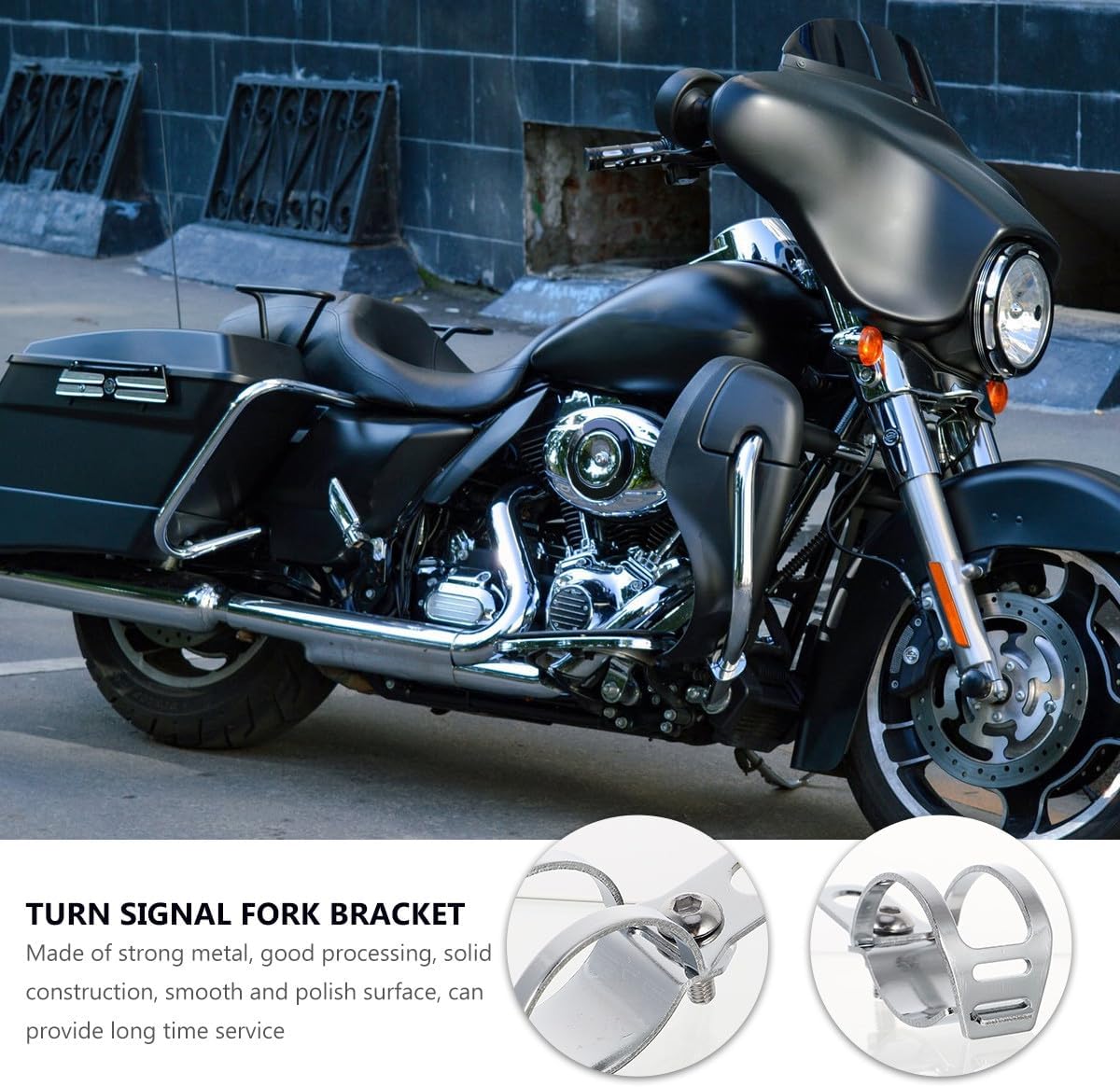 2 Pcs Motorcycle Turn Signal Bracket Clamp and Headlight Brackets Mount for Cruiser Forks, Motorbike Accessories Compatible with Indicator Lamp Holder for Signal Light Installation