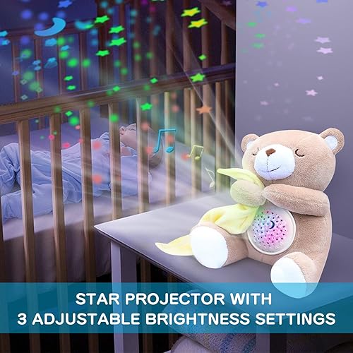 Miniatura 5 de Baby Sleep Soothing APUNOL Baby Sound Machine Proyector de luz nocturna recargable con 16 sonidos relajantes, sensor de llanto para niños,