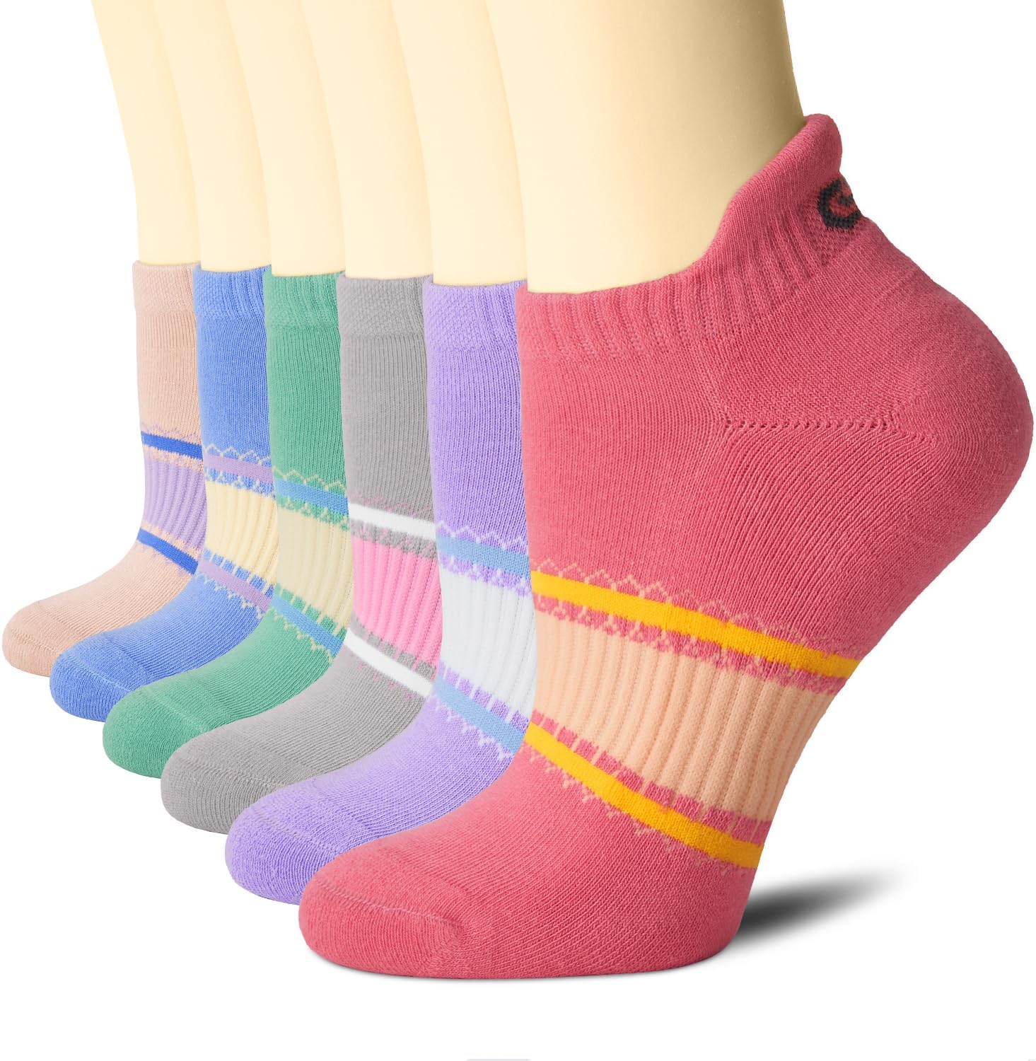 CS CELERSPORT Ankle Athletic Running Socks Low Cut Sports Tab Socks for Men and Women (6 Pairs)