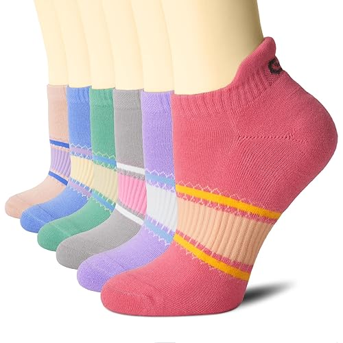 CS CELERSPORT 6 Pairs Ankle Athletic Running Socks Low Cut Sports Tab Socks for Men and Women
