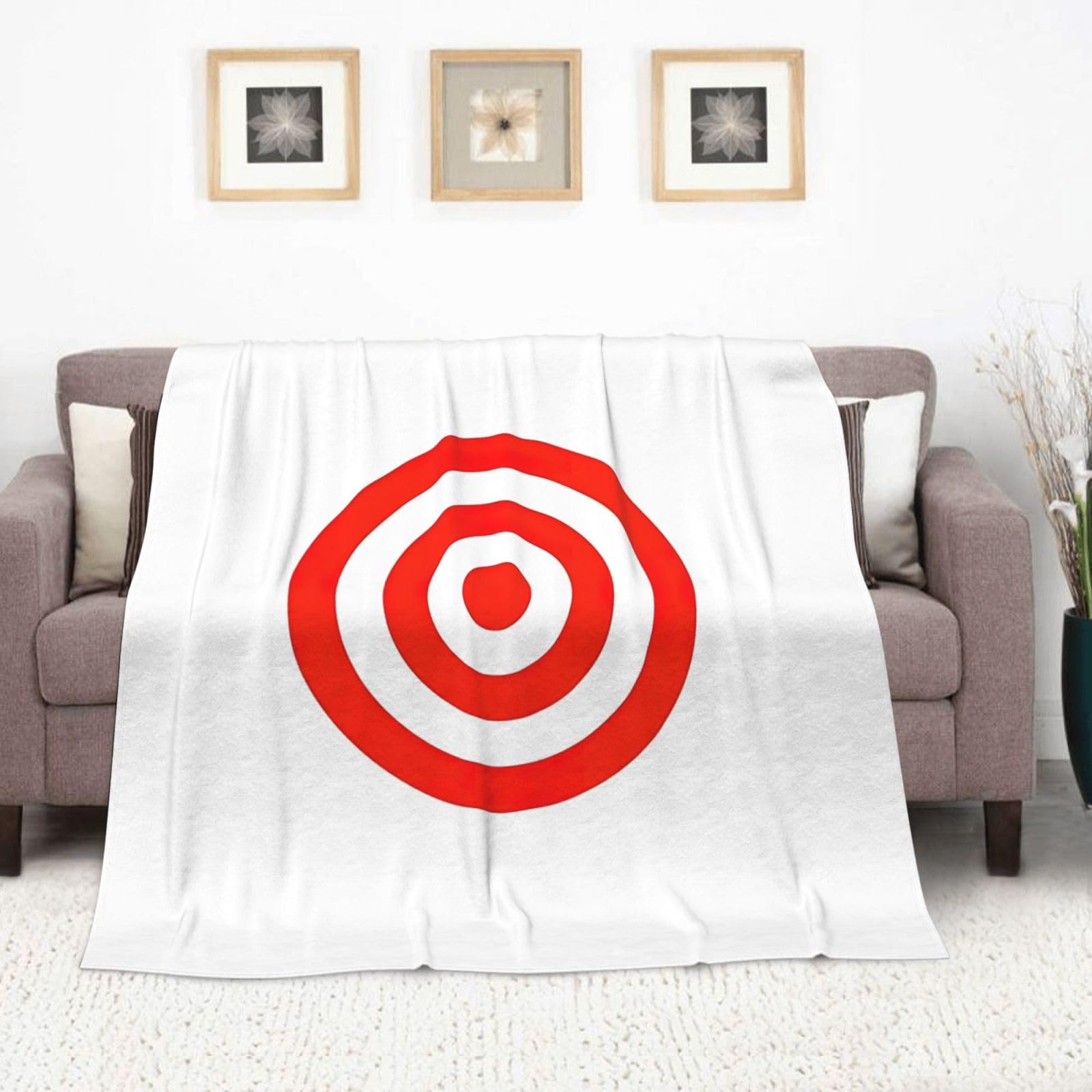 Couverture en flanelle imprimée Design Target - 177,8 x 203,2 cm - Chaude et confortable - Pour l'hiver - Pour camping ou voyage