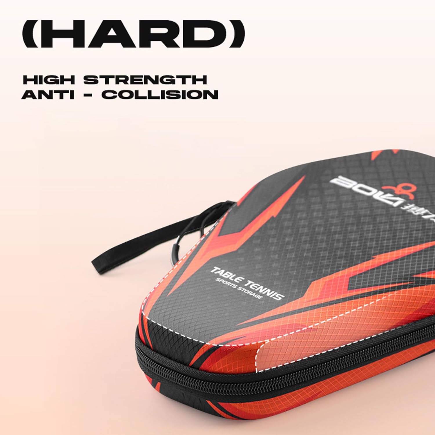 HUIOP Waterproof Table Tennis Racket Bag EVA Ping Pong Paddle Hard Case Hexagonal Table Tennis Bat Cover