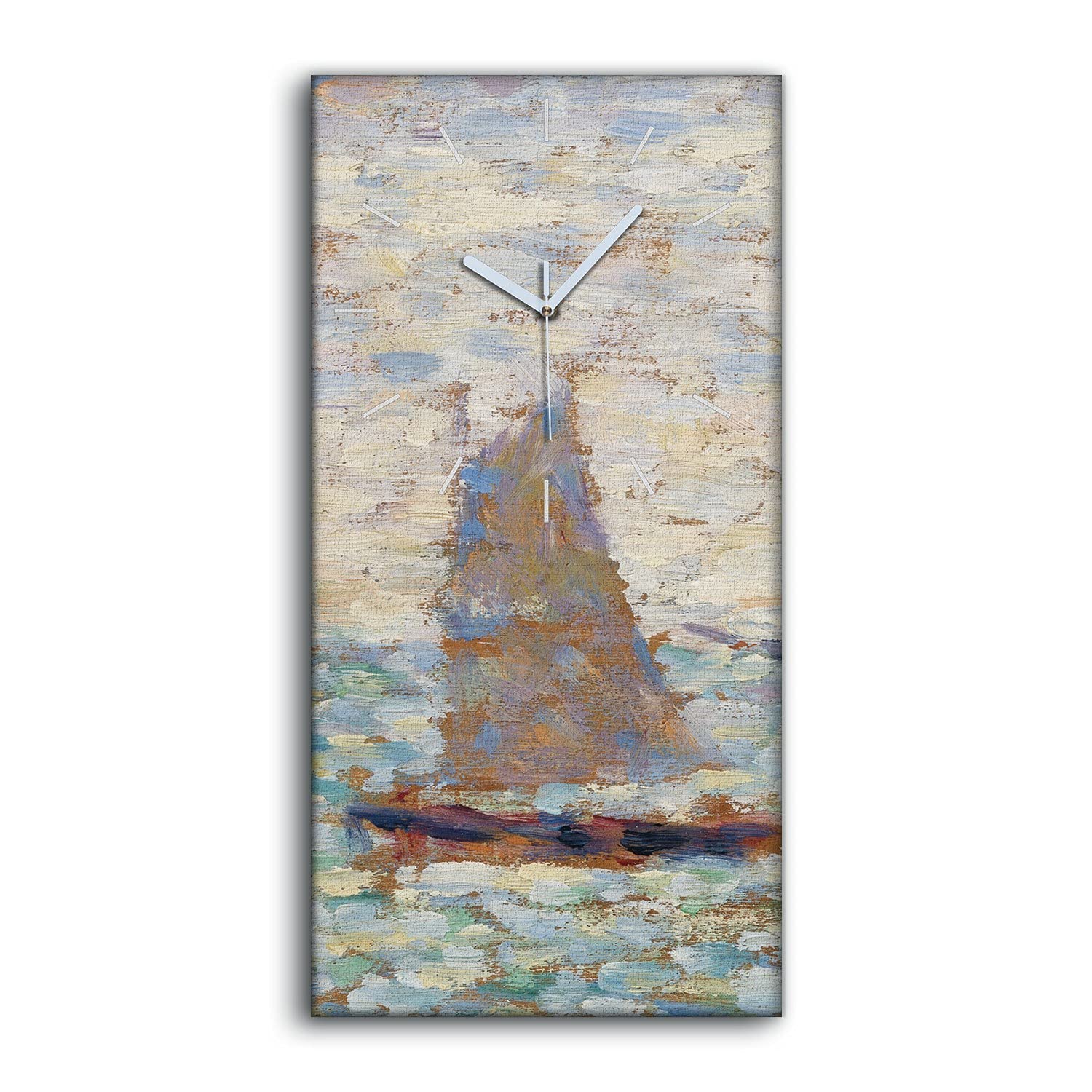 Horloge sur Toile Ne Pas tic tac Image Décoration Murale Deux Voiliers 30x60