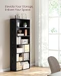 VASAGLE CUSTOS Collection - Bookshelf, 23.6 Inches Wide, 6-Tier Open Bookcase with Adjustable Storage Shelves, Floor Standing Unit, Ebony Black ULBC166T56