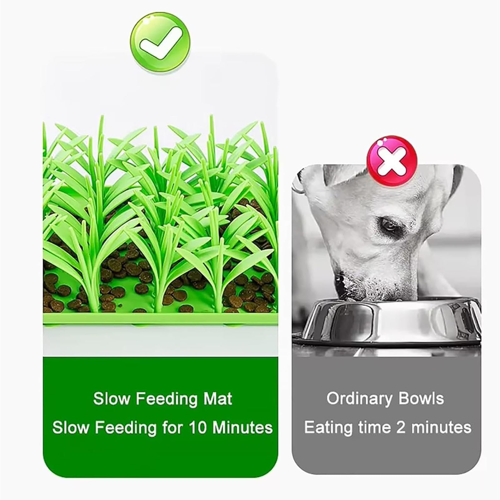Silikon-Grasmatte Für Katzen - Grünes Gras Silikon Slow Food Matte | Schnüffel Matte Für Katzen | Futter Matte Für Katzen | Katzen Grasmatte Für Hauskatzen | Grasmatte Futterspielzeug Anti-Schlucken G