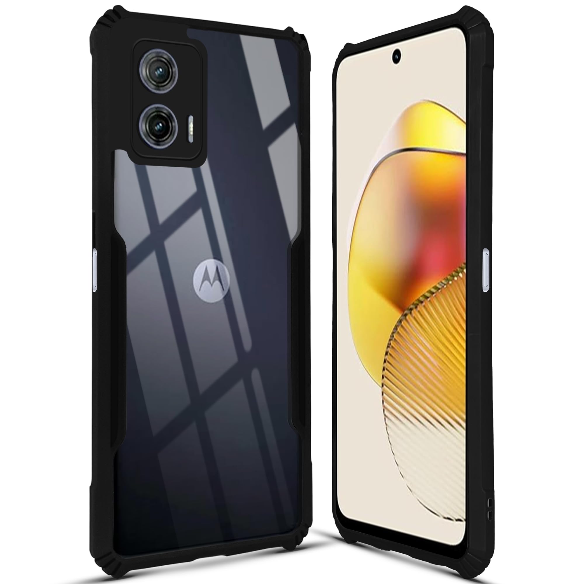Mr. Case Back Cover Case for Motorola Moto G73 5G | Ultra-Hybrid Shockproof Design | Camera Protection - Black Bumper & Transparent Back (B0CMXR2PBB) Amazon Price History, Amazon Price Tracker