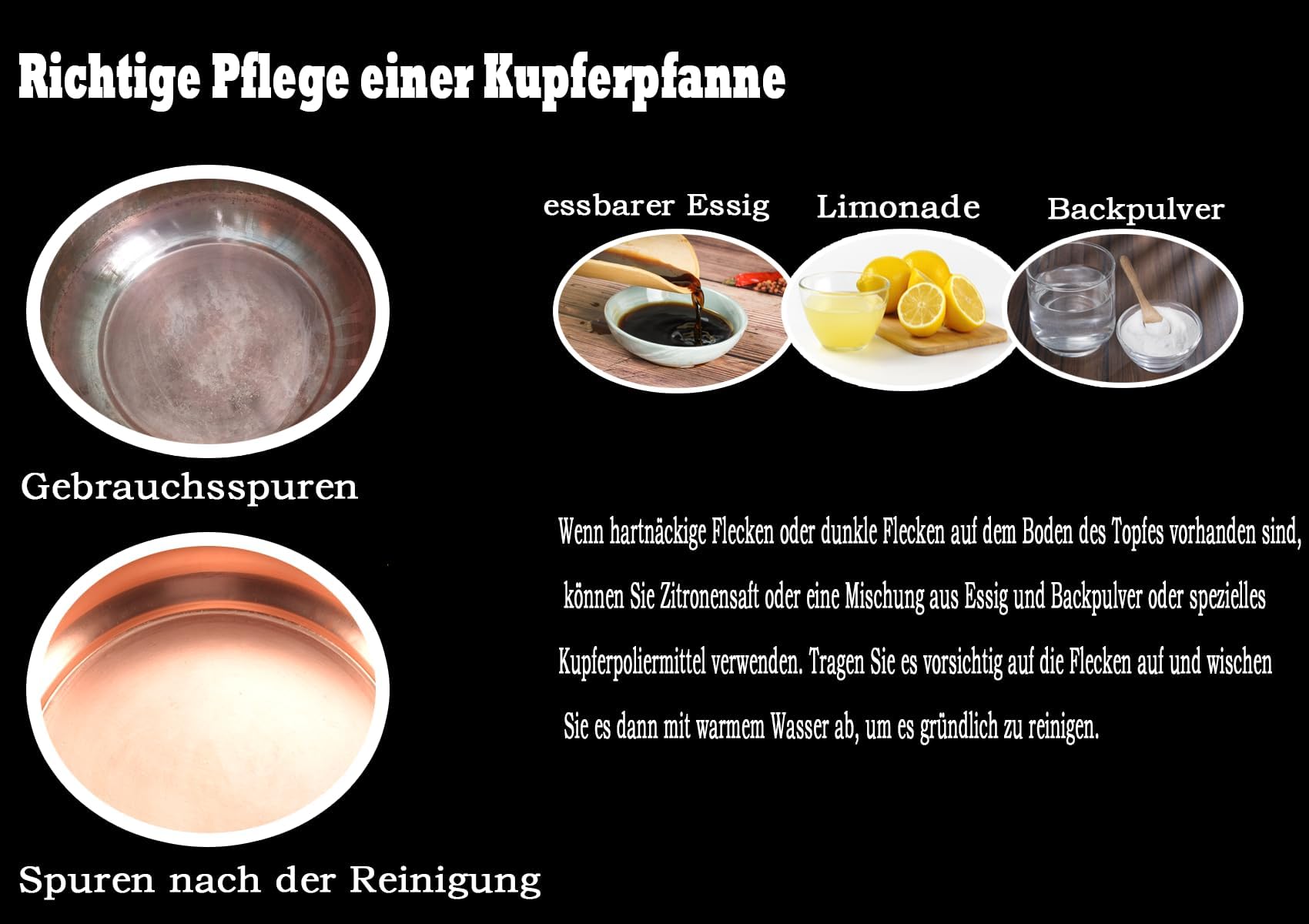 Suppentopf aus Kupfer, handgefertigt, Kupfer, für Gas- und Induktionsherde, 26 cm
