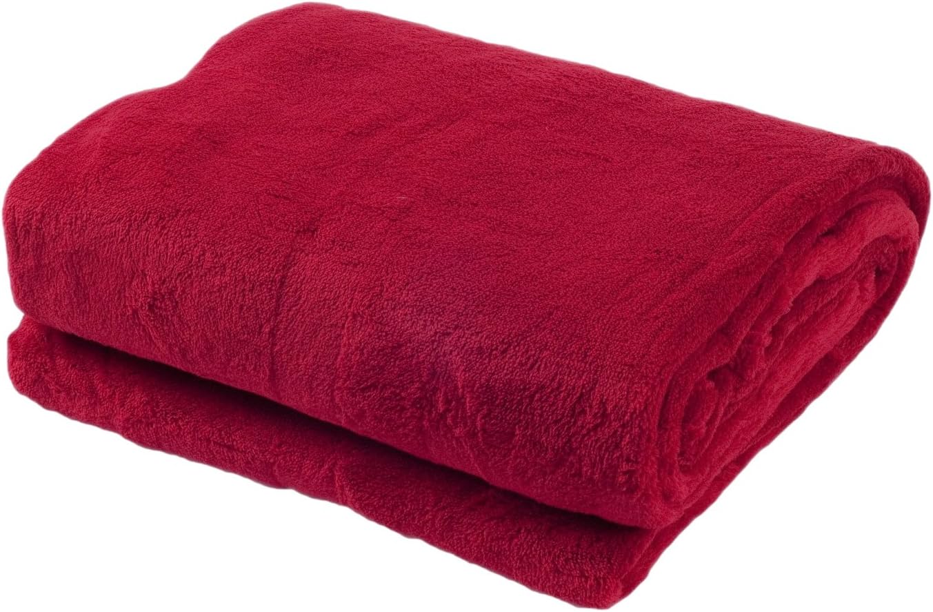 Sofantex Super Soft Reversible Blanket/Throw, 60" L x 80" W, Burgundy