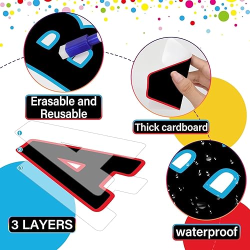 Vista 11 de Qyeahkj 150 letras grandes de 6 pulgadas para tablón de anuncios de Navidad para aula, tablero de anuncios de letras rojas y verdes, decoraciones