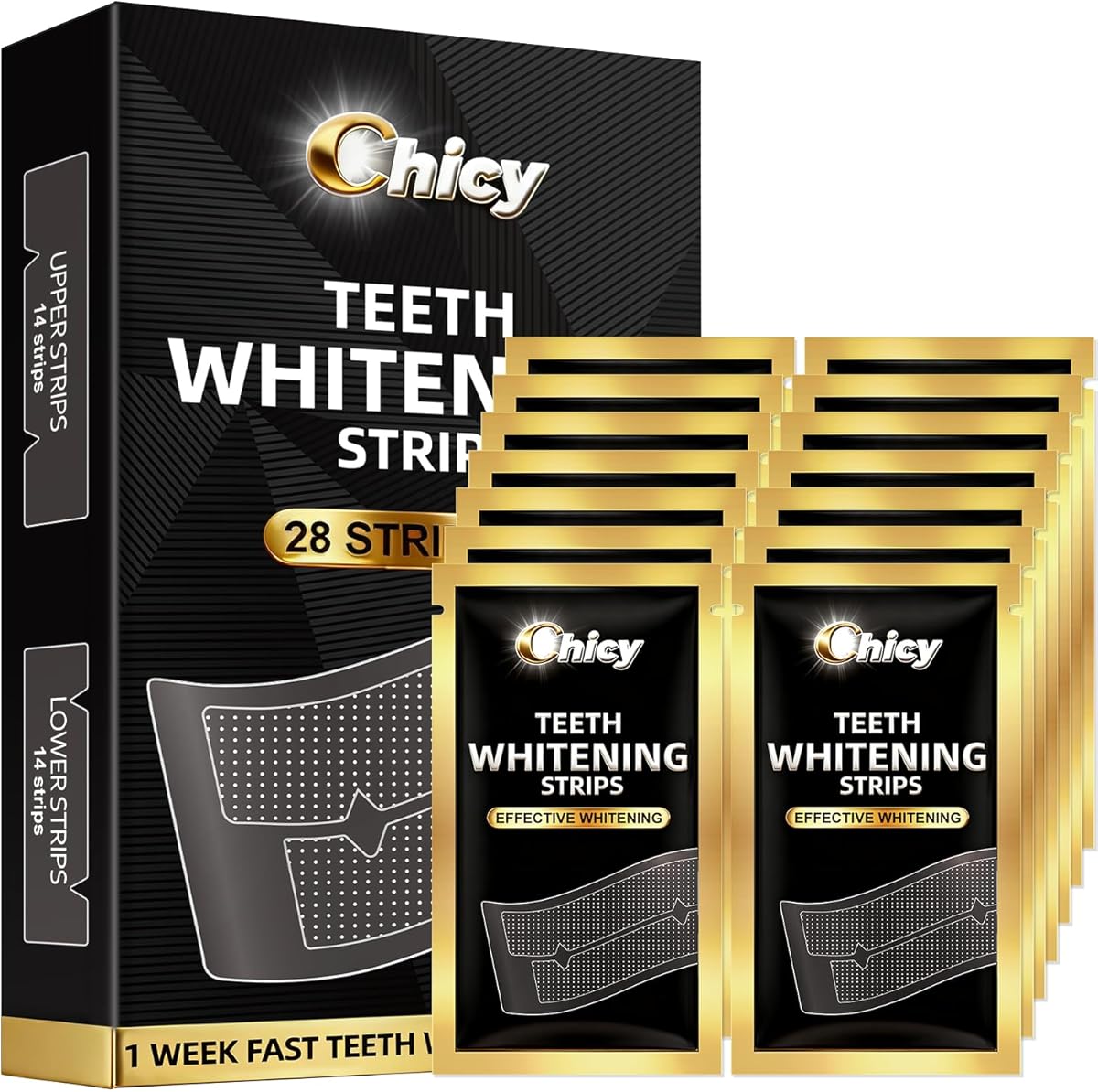 Bande Blanchiment Dentaire 28 Bandes - Whitening Strips Doux - Effective Blanchiment Dentaire -Élimine les Taches de Café/Thé/Vin - Insensibilité Bandes Blanchissantes Dents for Teeth Whitening