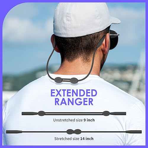 Miniatura 9 de Maitsol Correa de soporte para gafas, 2 unidades, correa para gafas de sol deportivas, cordón para gafas alrededor del cuello, cuerda para gafas