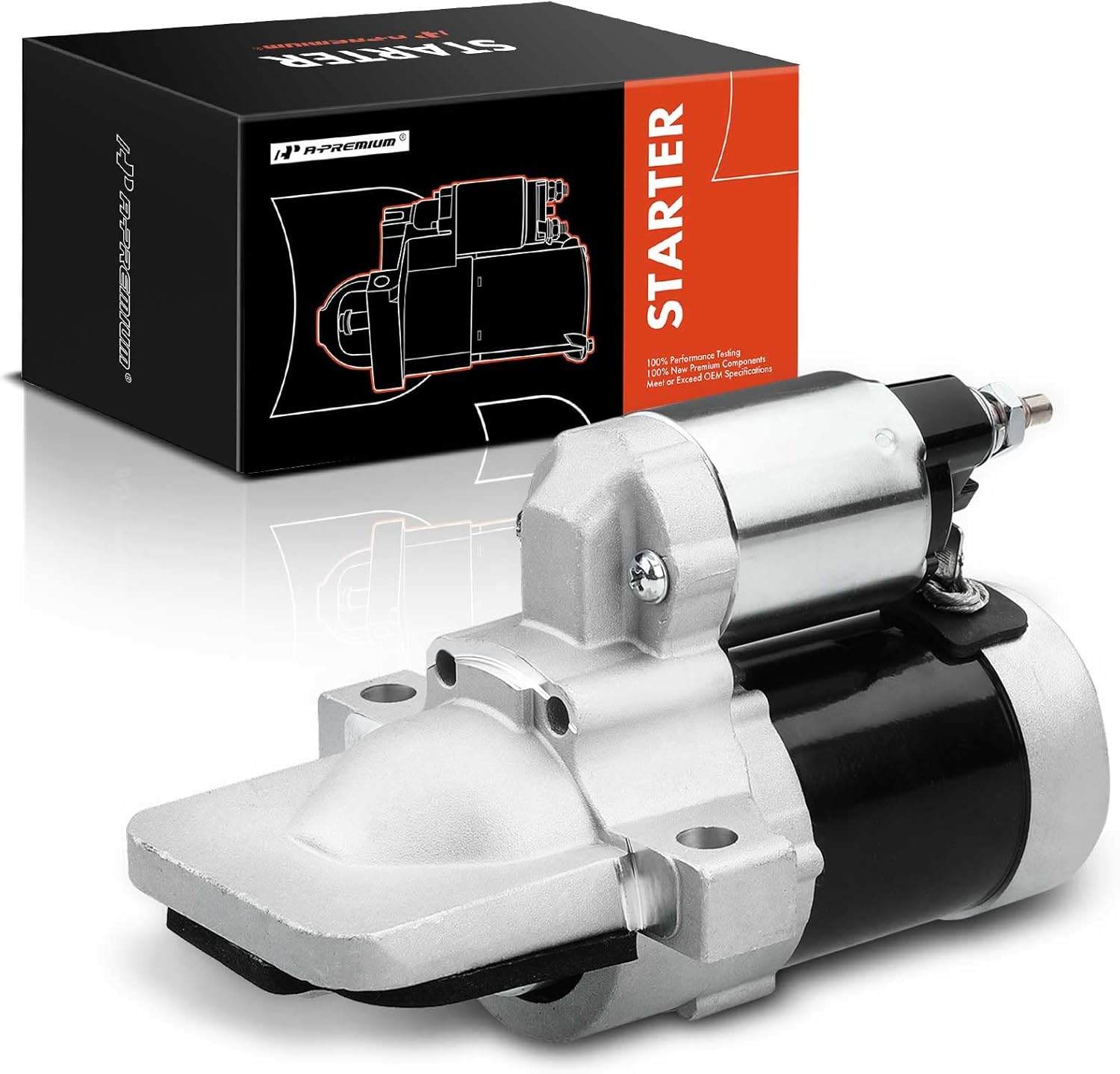 A-Premium Starter Motor Compatible with Ford Edge, Escape, Explorer, Focus, Fusion, Taurus & Lincoln MKZ & Mercury Mariner, 12V 1.4KW 10-Teeth Clockwise, Replace# FJ5T11000AA FJ5Z-11002-A