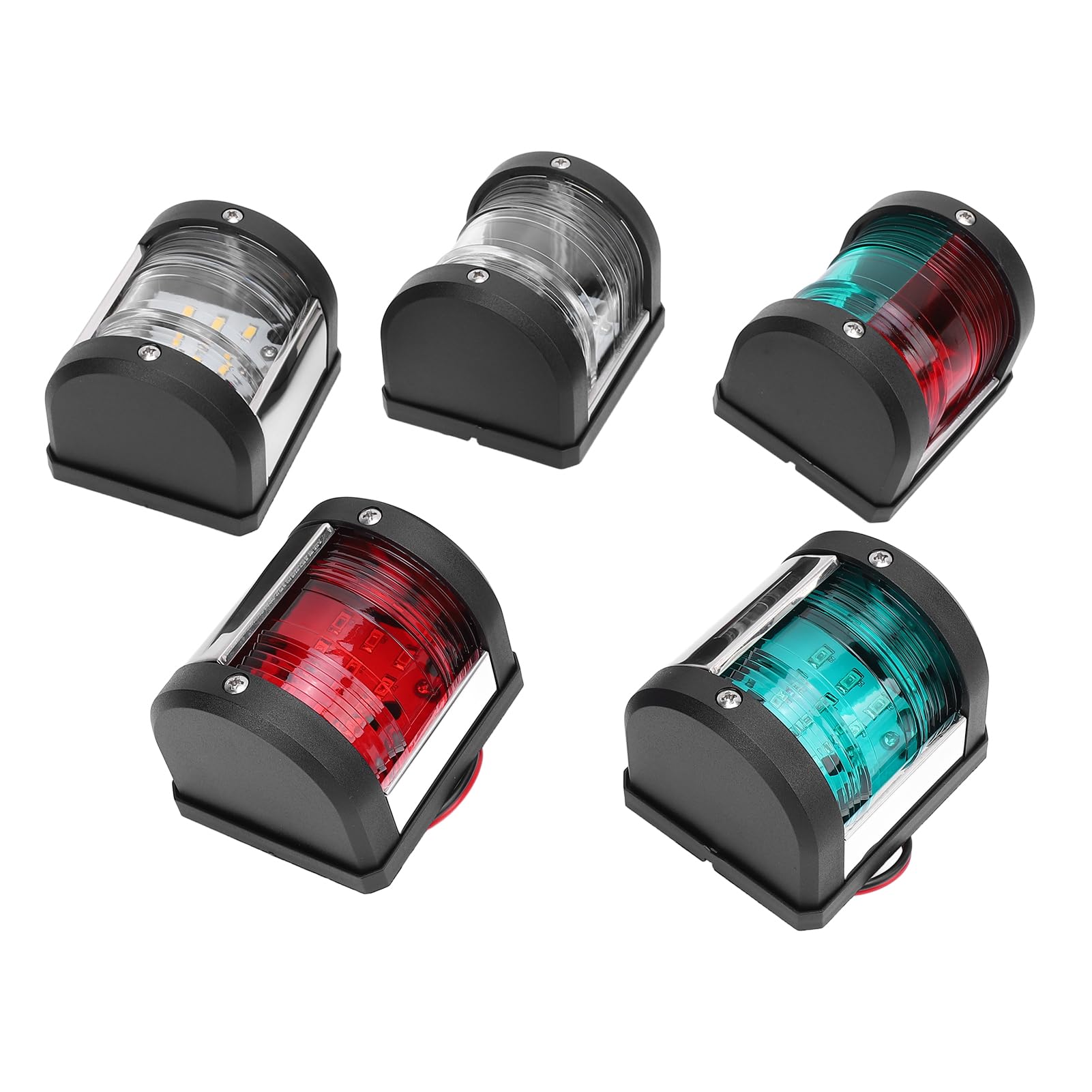 Luci di navigazione in barca 5pcs 5pcs, seta di dritta e porto rosso, luci di prua a LED IP66, luci di navigazione marina per recipienti da 12 m da 12v a 24 V