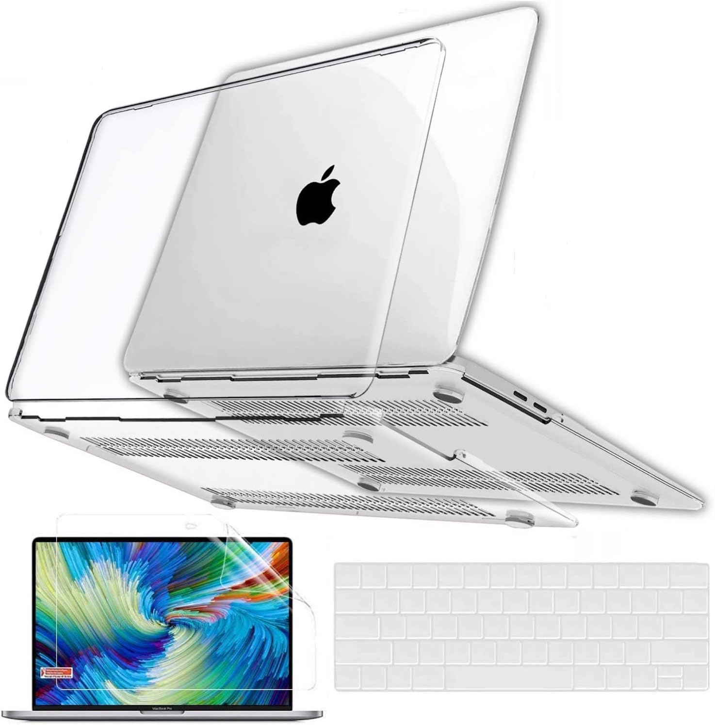 GVTECH For MacBook Pro 13 inch Crystal Clear Case 2024 2023-2016 M1 M2 A2338 A2289 A2251 A2159 A1706 A1989, Plastic Protective Hard Shell Cover, Keyboard Cover, Keyboard Skin for MacBook Pro 13