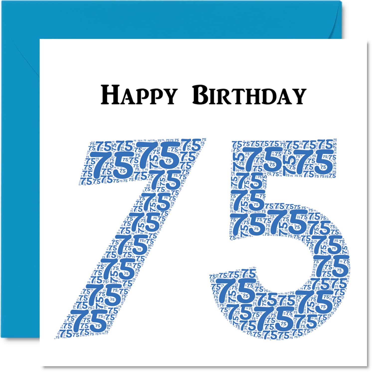 Fun 75th Birthday Cards for Men - Shapecloud - Happy Birthday Card for Dad Mum Great Grandad Grandpa Nanny Grandma Gran Uncle Auntie, 145mm Greeting Cards, Fun Card