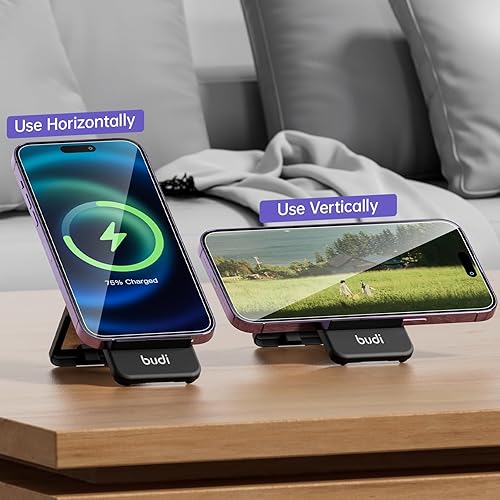 Miniatura 2 de BUDI Cargador de reloj y teléfono 5 en 1 de viaje, funda multifuncional compacta de cable de datos con cable USB-C de carga inalámbrica de 15 W y