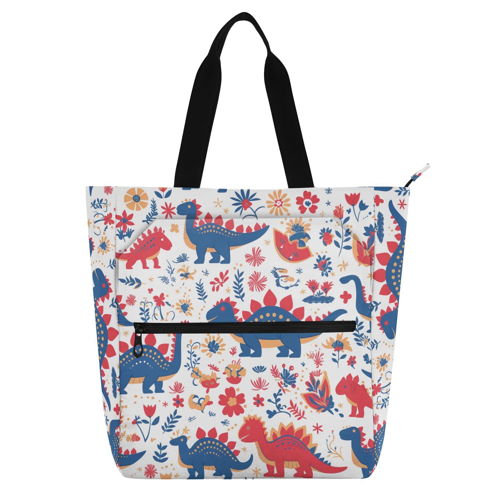 Bolsas de hombro escolares de dinosaurio con múltiples bolsillos 8