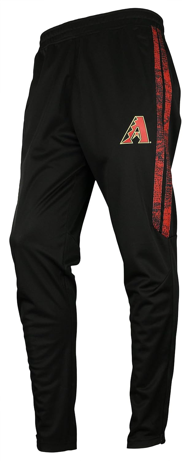 MLB Men's Static Stripe Black Track Pants, Team Variation