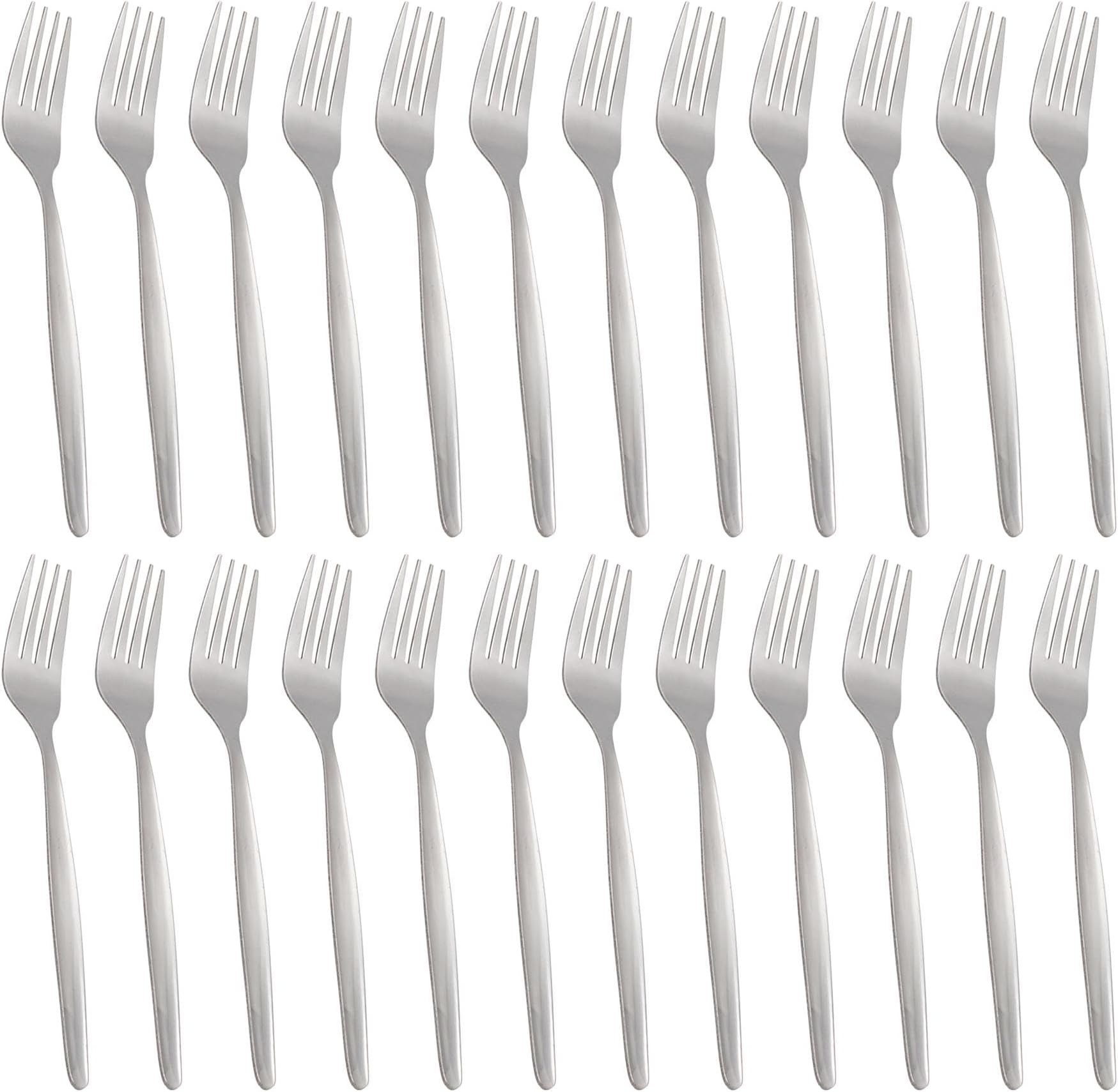 Argon Tableware Economy Stainless Steel Dinner Forks - 19.5cm - Pack of 24 - Silver Dining Forks High Polished Metal Dishwasher Safe 24-Piece Table Cutlery Set