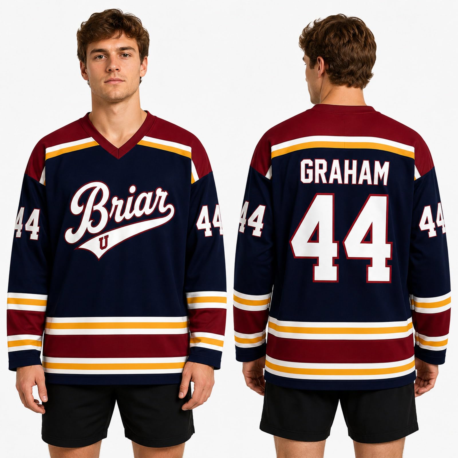 Campus Maillot De Hockey Universitaire T-Shirt Roman D'amour Vêtements Haut De Sport D'équipe Hockey Sur Glace Streetwear Amples Pour Fans