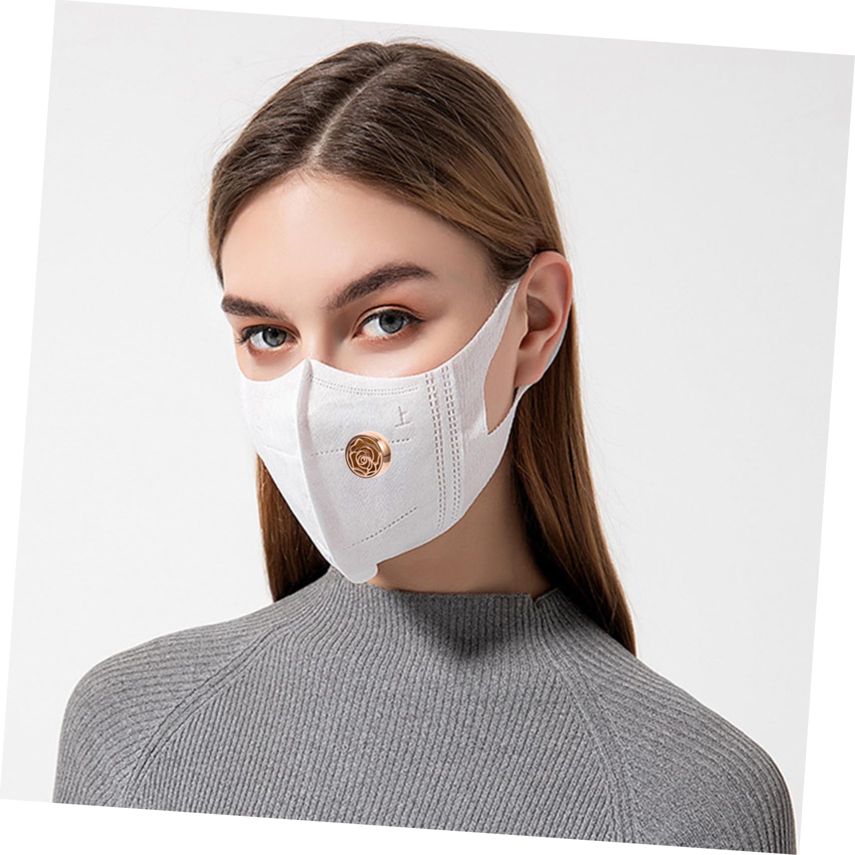 SOLUSTRE 5sätze Mini Aromatherapie Diffuser Clip Für Masken Tragbarer Duftbuckle Mit Baumwollpads Roségold Für Entspannende Atemtherapie Unterwegs