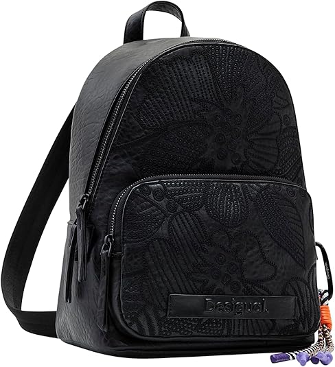 新品 未使用 Desigual リュック 黒 花柄 刺繍 レザー風 タグ付き Amazon | [デシグアル] 花刺繍 ミニバックパック グレー