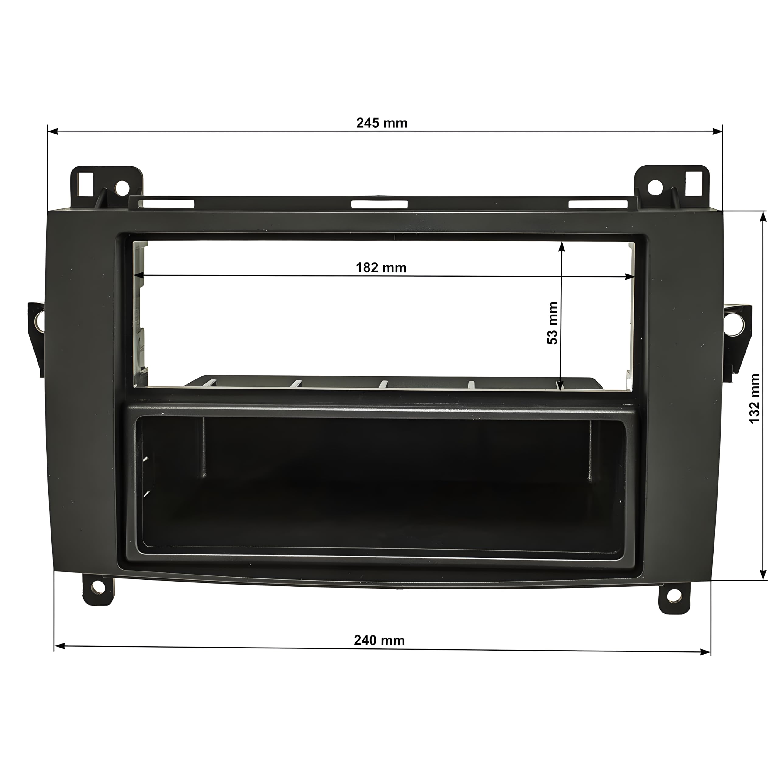 Kit De Montage Autoradio 1 DIN Pour Mercedes Sprinter (2000-2005) - Cadre De Façade Noir Et Adaptateur D'antenne Inclus
