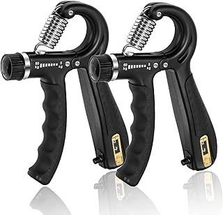STERK Hand Grip Strengthener, Grip Strength Trainer, Hand Gripper with Counter, Adjustable Resistance 11-132Lbs (5-60kg), Non-Slip Gripper for Muscle Building and Hand Injury Recovery (2 Pack)
