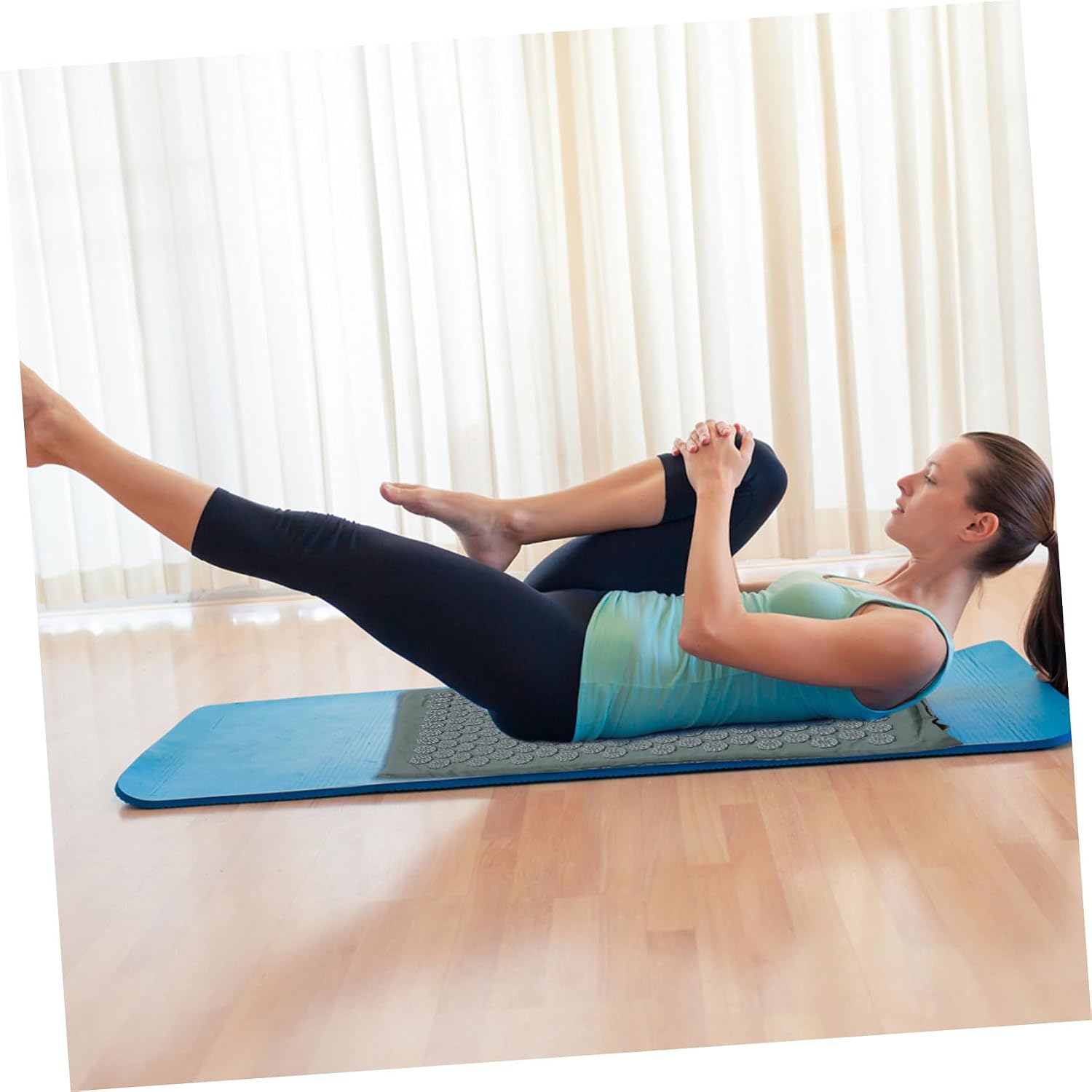 2Pcs Foldable Acupoint Massage Mat and Pillow with Breathable Abs Cotton Material Lightweight and Washable Yoga Massage Kit for Full Body Muscle Soreness Relief and Relaxation
