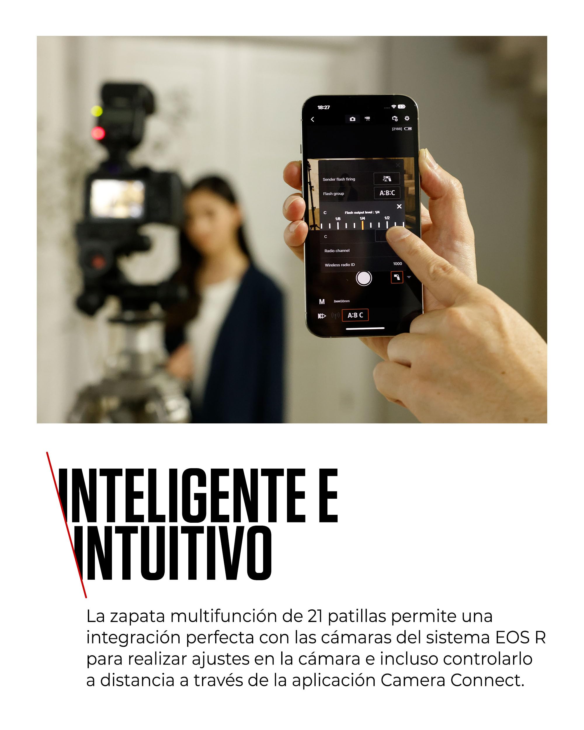 Canon Speedlite EL-10 con E-TTL II, Rango versátil de Potencia de 1/1 a 1/1024, Zapata multifunción, Ligero y Alimentado con Pilas AA.