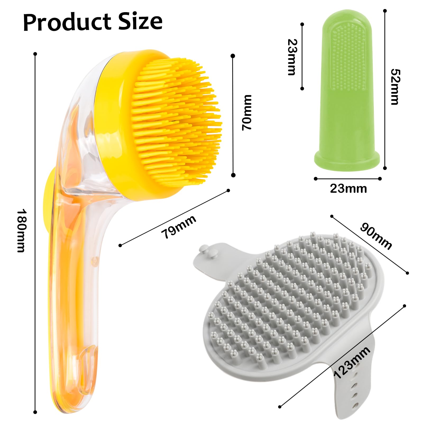 (6 Pcs) ELEGX Pet Grooming Bath Massage Brush with Soap and Shampoo Dispenser Soft Silicone Bristle for Long Short Haired Dogs Cats Shower - image 3
