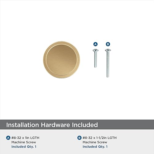 Miniatura 5 de Amerock  Pomo de gabinete  Bronce champán  Pomo de cajón de 1-38 pulgadas (1.378in) de diámetro  Oberon  Herrajes de cocina y baño  Herrajes para