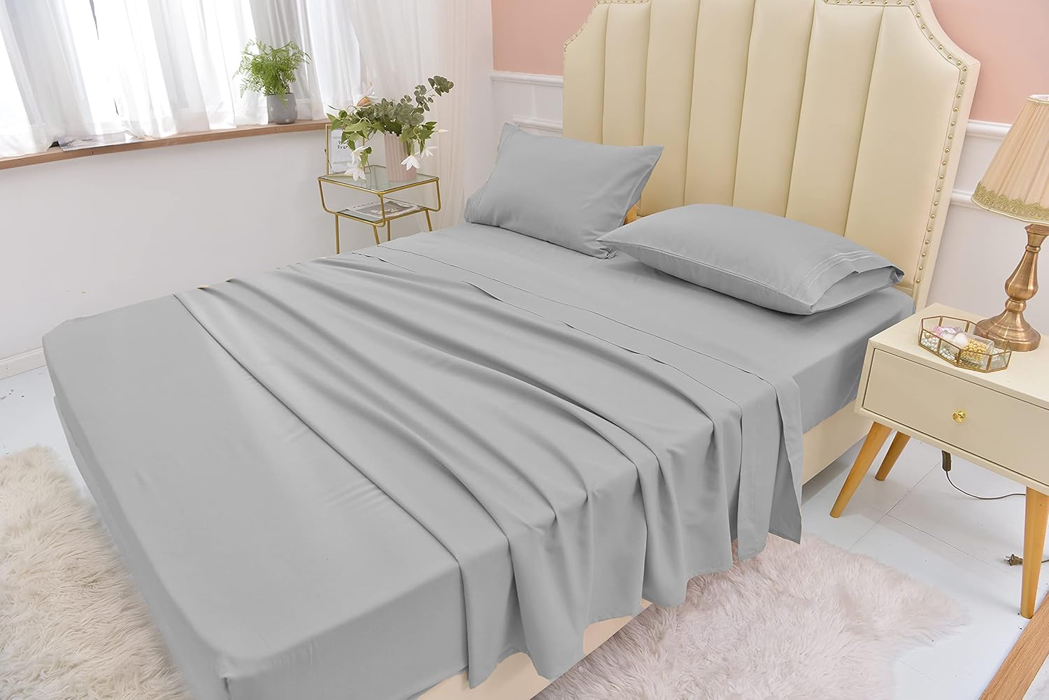 Split King Size Bamboo Bed Sheet Set Softer Than Cotton