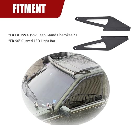 Miniatura 3 de WSays Soporte de montaje de barra de luz LED de techo superior de 50 pulgadas compatible con Jeep Grand Cherokee ZJ 1993-1998