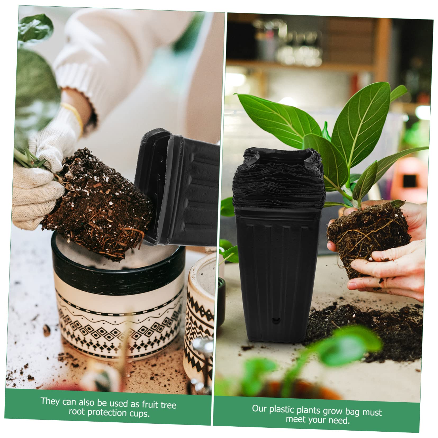 Macetas Exterior Grandes de PP para Plantación Protección de Raíces, 30 Vasos Nutritivos Multiusos Ideales para Cultivo de Plantas y Plántulas