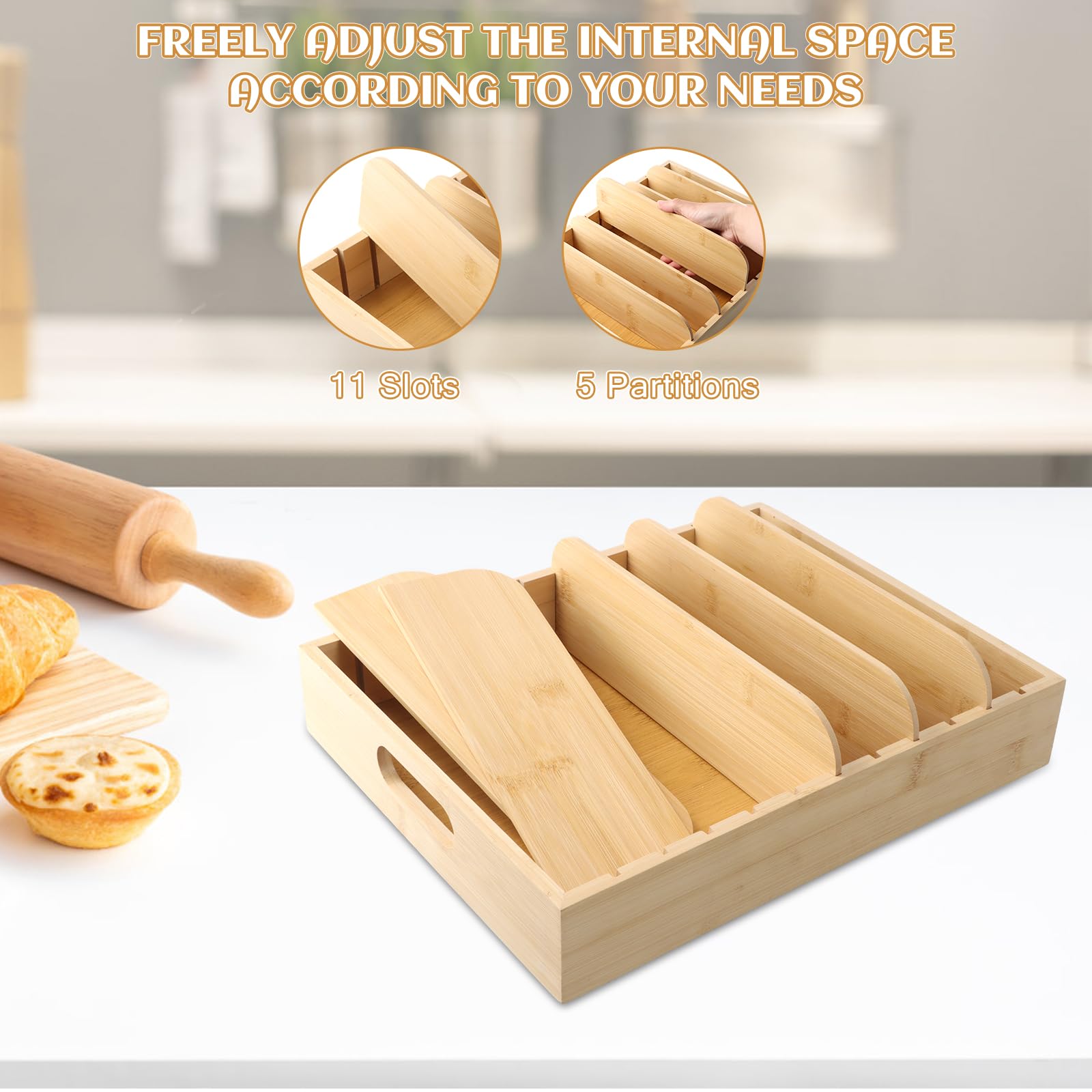 Organizzatore Per Coperchi In Bambù A Forma Di Albero - Contiene Fino A 25 Coperchi Per Tazze Termiche E Cannucce - 25x38 Cm