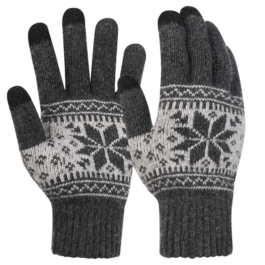 NovawoWinter Plain Flexible Gloves Mittens with Touchscreen Technology, Deep Gray, One Size
