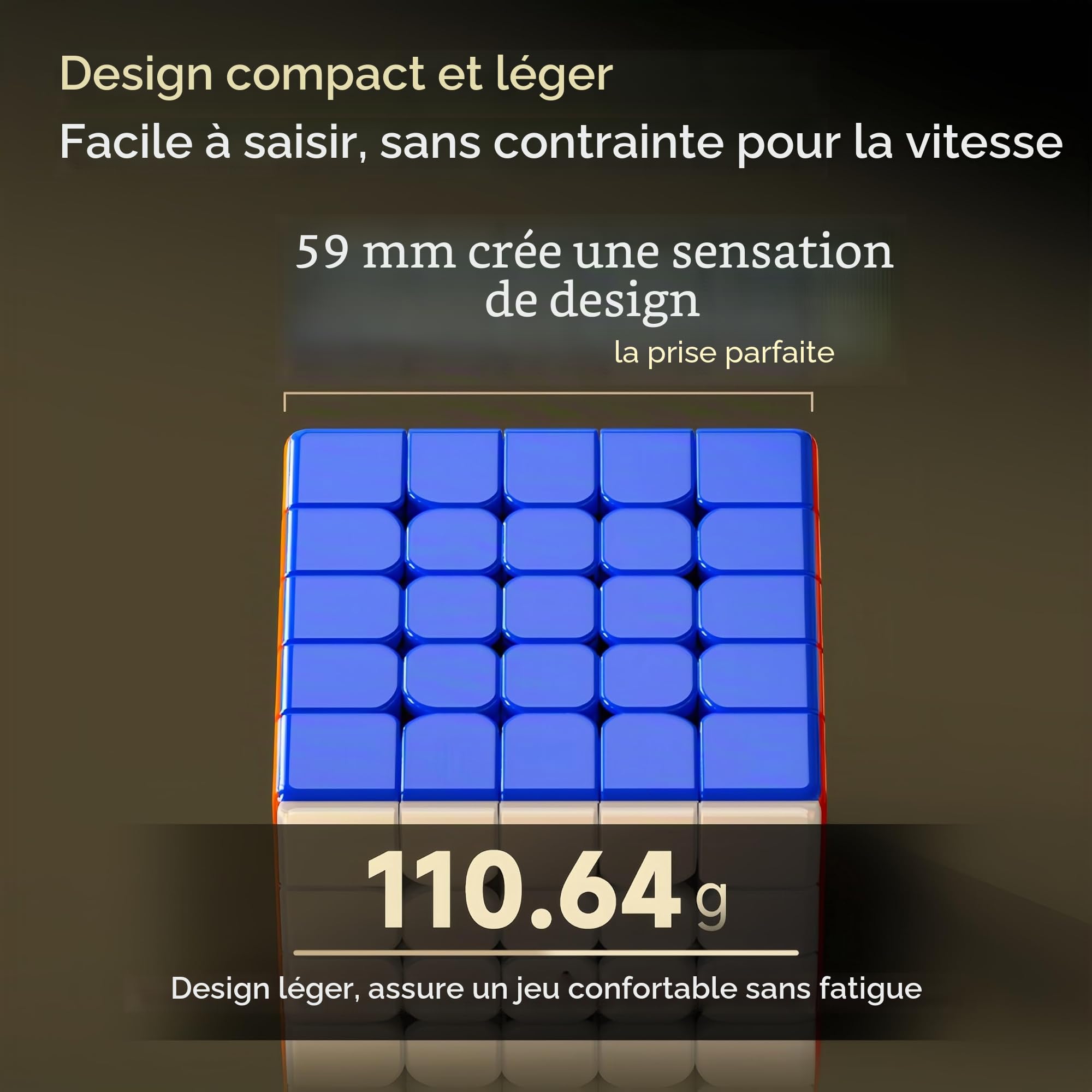 Magnetic Speed Cube 5x5 UV Coating Stickerless 59 mm Puzzle Cube 5x5x5 Smooth, Fast, for All Skill Levels