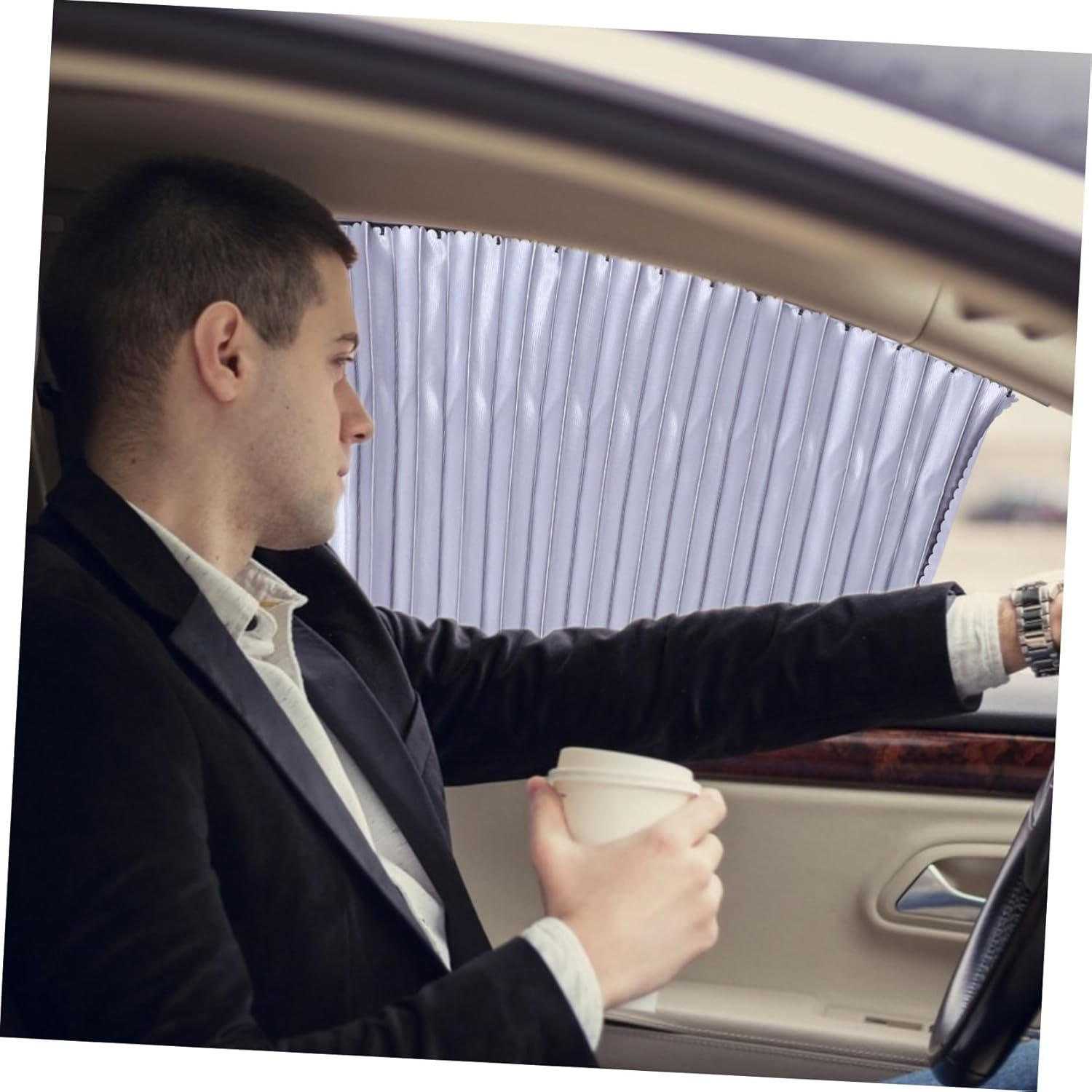 Alipis Magnetic Car Side Window Sunshade UV Blocking Mesh Sun Visor Protector for Front Seats Breathable Summer Auto Curtain Non-Obstructive Design Shield Car Accessory