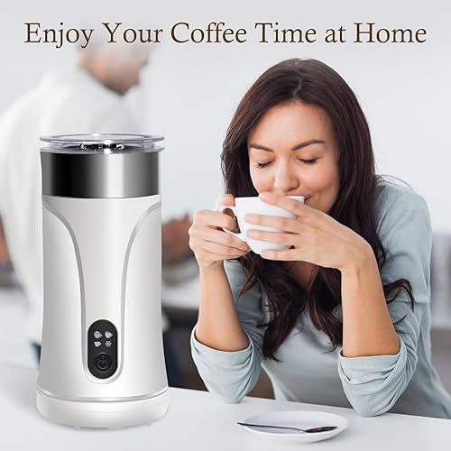 Miniatura 8 de Espumador de leche y vaporizador de leche, espumador eléctrico de leche caliente y fría, vaporizador de leche automático de 8.1 onzas líquidas y