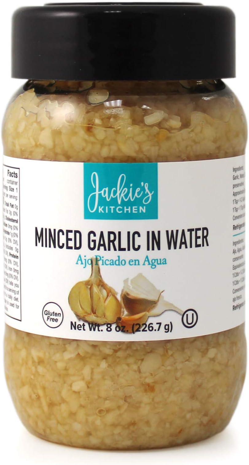 Jackie's Kitchen Minced Garlic in Water, 8 Ounce
