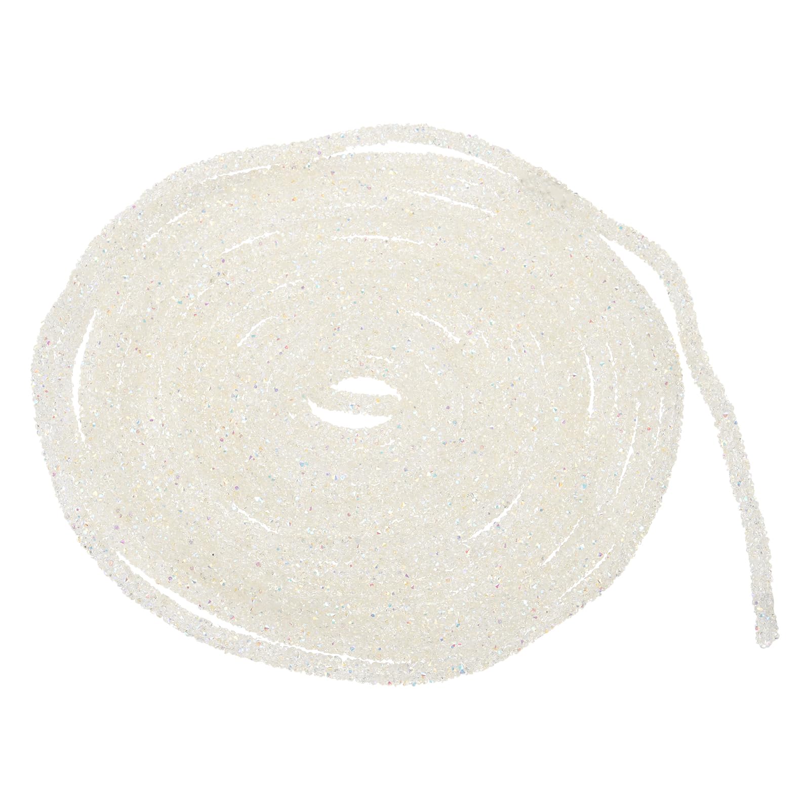 sourcing map 5 Yard 6mm 0.24 inch Glitter Sequins Rope Sequins Rhinestone Tube Cord for DIY Wedding Dresses Costume Clothing Shoes Jewelry Accessory Clear White — view 208