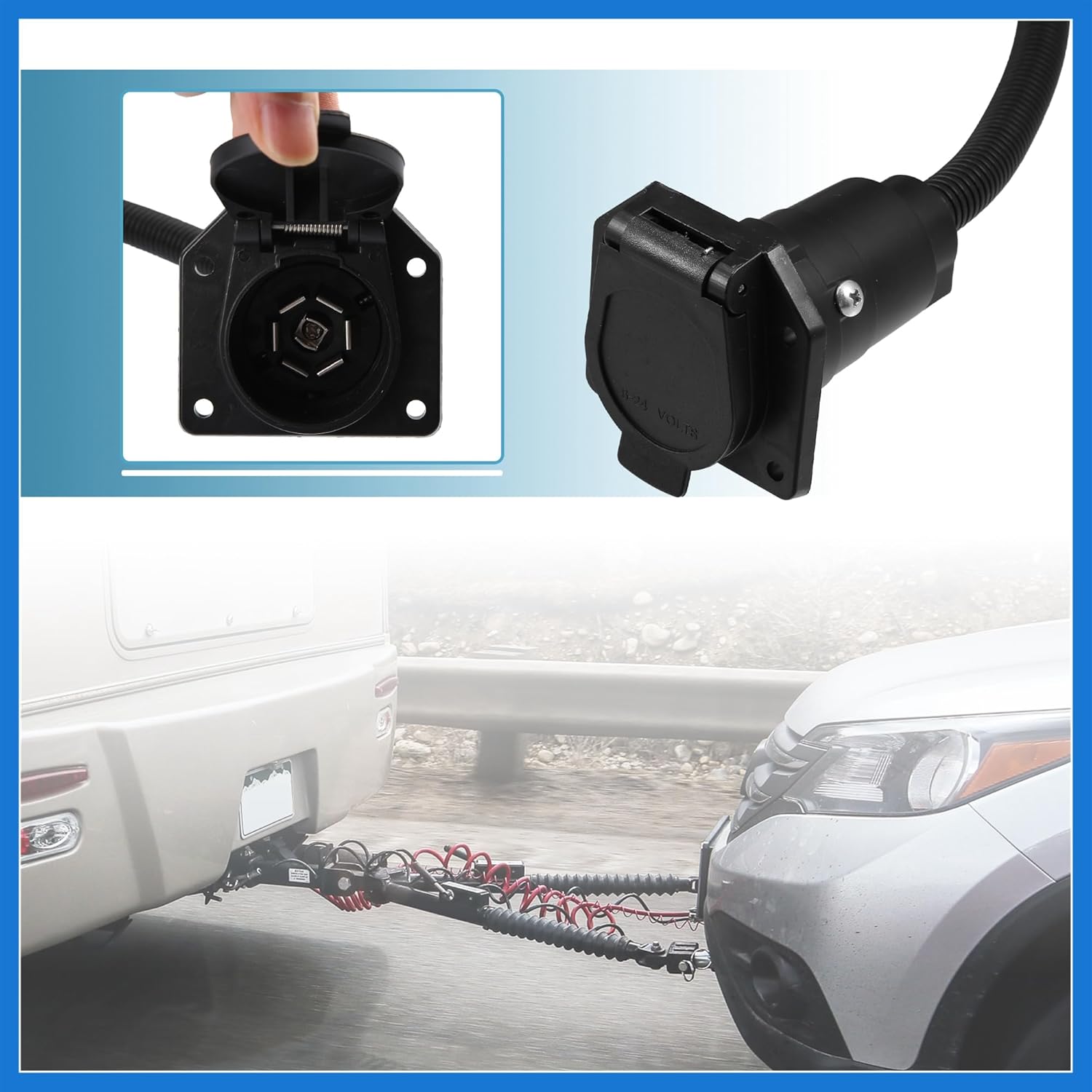 1 Set 7-Pin Trailer Wiring Harness Simple Connect Wiring Kit for Toyota Tundra 2003 2004 2005 2006 Auto Accessories