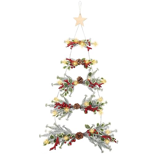 36 in Wall Mounted Christmas Tree with Lights, Wall Hanging