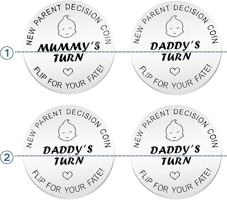 Amazon Neatbuddy Decision Making Coin 2個セット 初めてのお母さんへの妊娠ギフト 新米のお父さんへのギフト 女性への新しい赤ちゃんギフト 新しい両親への誕生日プレゼントに 通販