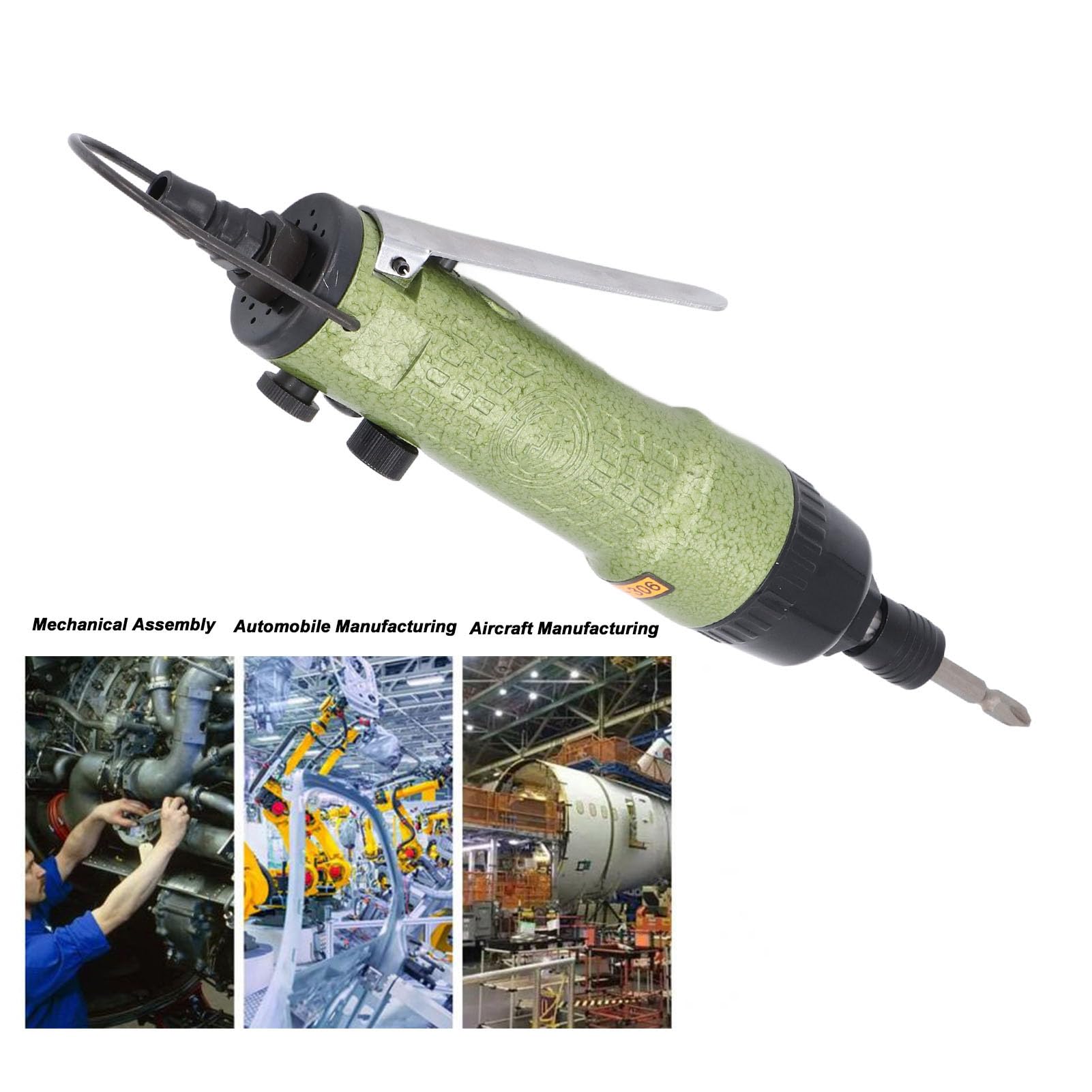 Set di Cacciaviti Pneumatici 7000 giri/min. Utensile Ad Aria Compressa con Impugnatura Diritta con Punta Trapano per L'assemblaggio in Fabbrica
